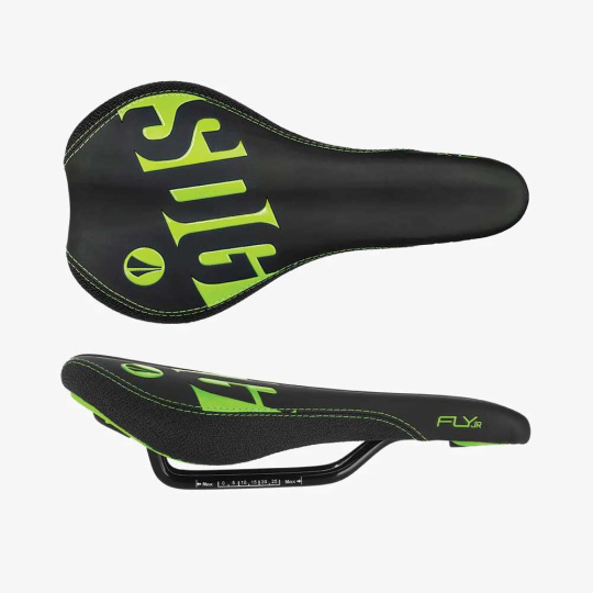 FLY JR Steel Saddle Black Syn Top | Neon Green Accents