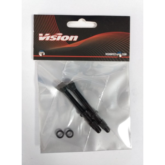 VISION hliníkové bezdušové ventilky 55mm , E0702B , černé (2ks)