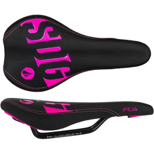 FLY JR Steel Saddle Black Syn Top | Neon Pink Accents