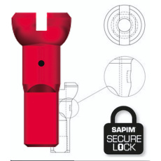 Sapim nipl Alu polyax 12mm červený zámek secure lock