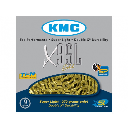 KMC X9 SL řetěz 9s, zlatý